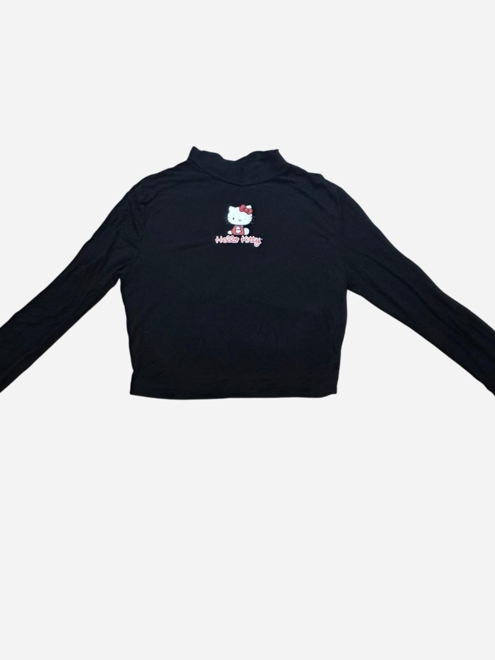Hello Kitty Black Long Sleeve Tee with Pink & White Graphic